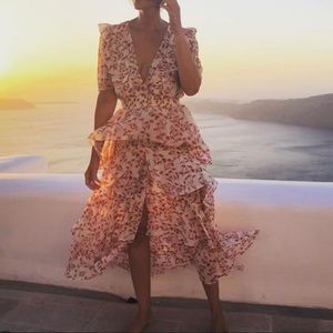 Maje ruffles terracotta dress